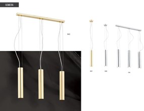 Lustra cu pendule moderna design tubular GOMERA 3 auriu