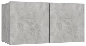 Set dulap TV, 7 piese, gri beton, PAL Gri beton, 60 x 30 x 30 cm, 1