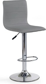 Scaun bar H21, gri/crom, piele ecologica/otel, 40x42x93/115 cm
