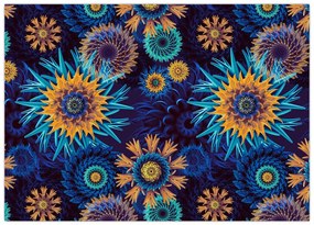 Tablou pe sticlă - 3D flori (70x50 cm)