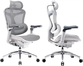 Scaun Ergonomic SIHOO Doro C300 Pro M102, Suport Lombar Adaptiv Inteligent, Spătar Reglabil pe Înălțime, Tetieră 3D, Cotiere 6D PU, Șezut Glisant, Reclinare 135°, Mesh, Gri