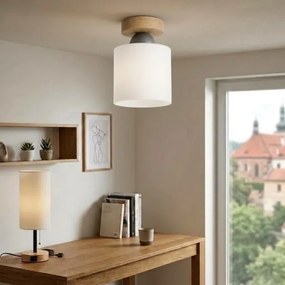 BRILAGI - LED Plafonieră RETRO GLASS 1xE27/60W/230V Ø 10 cm stejar/alb