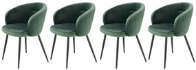 Set 4 scaune K430 velvet verde