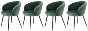 Set 4 scaune K430 velvet verde
