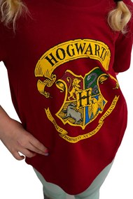 Tricou pentru copii HOGWARTS visiniu - diverse marimi Marime: 122 - 128