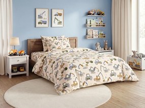 Lenjerie de pat pentru copii din bumbac Renforcé DIGGERO colorata Dimensiune lenjerie de pat: 70 x 90 cm | 140 x 200 cm