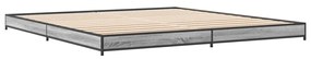 845139 vidaXL Cadru de pat, gri sonoma, 160x200 cm, lemn prelucrat și metal