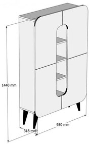 Dulap Diverse Mine Walnut-Cream