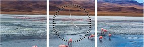 Tablou - Flamingo (cu ceas) (90x30 cm)