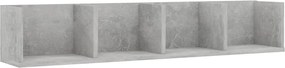 vidaXL Raft de perete CD-uri, gri beton, 100x18x18 cm, lemn prelucrat