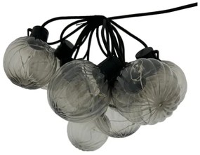 Ghirlandă luminoasă LED decorativă pentru exterior 10xLED/0,15W/230V 6,8 m IP44 negru/fumuriu
