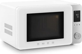 Cuptor cu microunde combinat cu aer cald SMEG Collezione MOC02WHMEU, 900 W, 27 l, 25 de programe, închidere lină, setări personalizate, alb mat