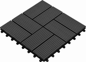vidaXL Plăci pentru Deck 11 pcs Negru 30 x 30 cm Lemn compozit