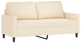 348753 vidaXL Canapea cu 2 locuri, crem, 140 cm, catifea