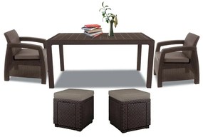 Set mobilier de grădină Corfu duo cub maro