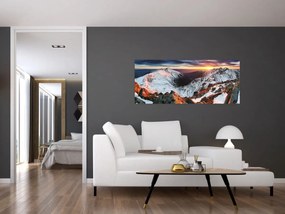 Tablou - Panoramă montană de iarnă (120x50 cm)