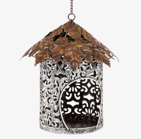Casuta decorativa - Suport candela LEAF, 12x22cm, Metal