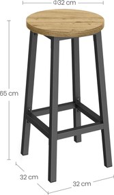 Scaun de bar TAYLOR ARTISAN cu picioare negre