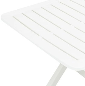 Masa de gradina pliabila, alb, 79 x 72 x 70 cm, plastic 1, Alb