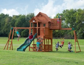Loc de joacă mare copii Skyfort II din cedru