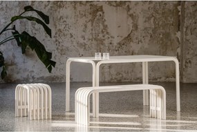 Bancă de grădină bej din metal Nokk – noo.ma