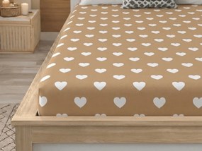 Cearsaf din microfibra CARAMHEART maro 90x200 cm