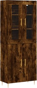 vidaXL Dulap înalt, stejar fumuriu, 69,5x34x180, lemn compozit