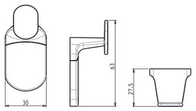 Cârlig METAFORM ZE001 Zero, pachet de 2 buc., argintiu