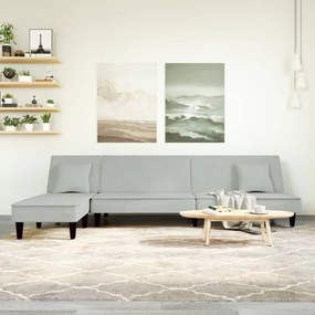 vidaXL Canapea extensibilă în formă de L gri 255x140x70 cm catifea