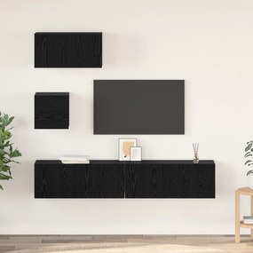 vidaXL Set comodă TV 4 pcs Stejar negru 80 x 30 x 30 cm Lemn compozit