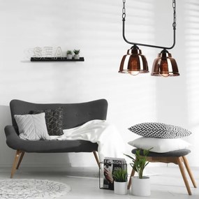 Lustră pe lanț MARIO 2xE27/60W/230V alamă