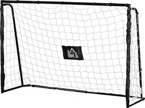 HOMCOM But de fotbal poarta de fotbal structura metal plasa PE cuie &amp; unelte incluse dim. 186L x 62l x 123H cm negru alb | Aosom Romania