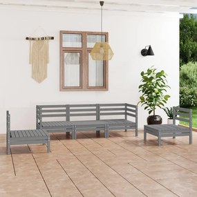 3082534 vidaXL Set mobilier de grădină, 5 piese, gri, lemn masiv de pin