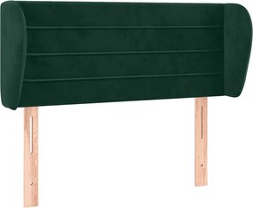 vidaXL Tăblie de pat cu aripioare verde închis 103x23x78/88 cm catifea