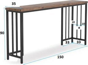 Masa bucatarie,tip bar.seria A-620,natur-negru,150x35x90 cm, 30152