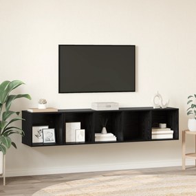 vidaXL Set dulap TV 2 pcs Stejar negru 37 x 37 x 142.5 cm