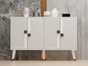 Consola, Hanah Home, Ahart, 120x80x30 cm, Alb/Auriu