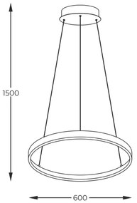 Lustră LED pe cablu Zuma Line 2023201-GD60 BRENO LED/28W/230V 3000/4000/6000K