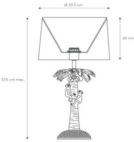 Lucide 10505/81/02 - Lampă de masă COCONUT 1xE27/60W/230V auriu/verde