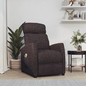 3073651 vidaXL Fotoliu de masaj electric, maro închis, material textil