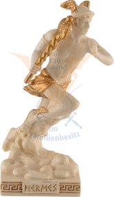 Mini statueta rasina cu finisaj alb marmura, mitologia greaca, Hermes, mesagerul zeilor