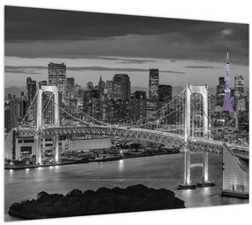 Tablou - Orașul mare cu turnul mov (70x50 cm)