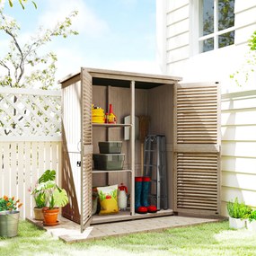 Outsunny Magazie de Gradina din Lemn, Dulap de Depozitare