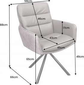 Set 2 scaune pivotante pivotant Big George, microfibra/ piele taupe