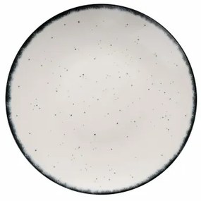 Set de masă 24 piese, porțelan, alb/negru