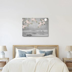 Tablou pe sticlă - Peisaj cu lună (70x50 cm)