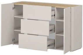 Comodă Elivo 150 cm cu sertare - cașmir / stejar uleiat