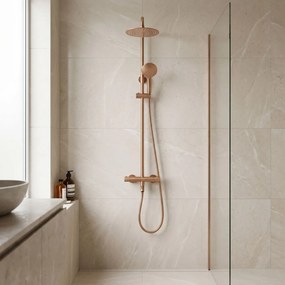 Coloana de dus cu termostat Lungo Diamond Copper Brush