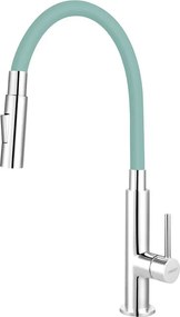 Baterie bucatarie Ferro Zumba Slim 2F menta cu pipa flexibila