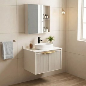 Set de mobilier de baie cu blat Marti 60cm Beige
